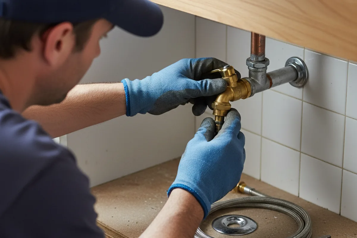 Shutoff valve and fitting work during Faucet and Fixture Repair in Paige